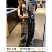 女休闲松紧腰家居长裤 潮酷豹纹毛绒阔腿睡裤 冬季 馨帮帮Homedress
