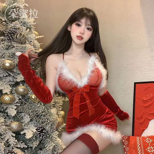 秋冬圣诞氛围感毛绒女性睡衣