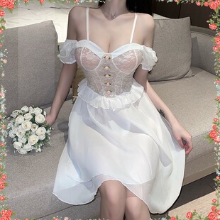 嫁给你啦~高端情趣婚纱性感新娘装制服惑诱透视蜜月私房写真衣服