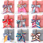 个性 饰手工绑缠包带细窄长条小丝带挂坠 包包挂饰蝴蝶结丝巾挂件装