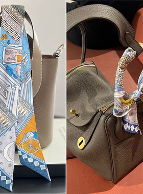 真丝绑包包手柄小丝巾细窄丝带系缠手提包带春夏小长条飘带装饰女