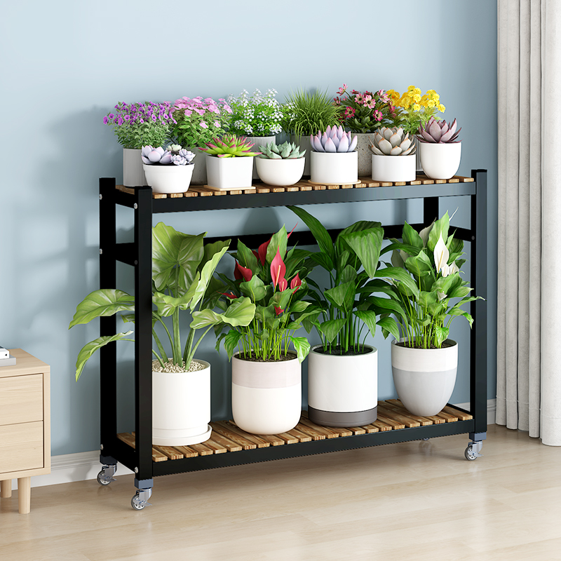 花架置物架阳台花架子客厅落地式2025新款层架花盆实木靠墙可移动