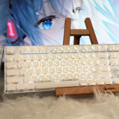 水晶果冻猫猫键帽女生办公专用