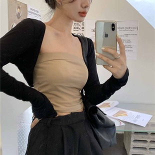 披肩夏季搭配吊带裙子外搭罩衫女针织防晒开衫薄款冰丝法式小坎肩