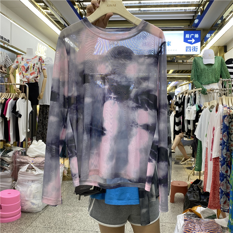 ins长袖薄款防晒小心机上衣t恤