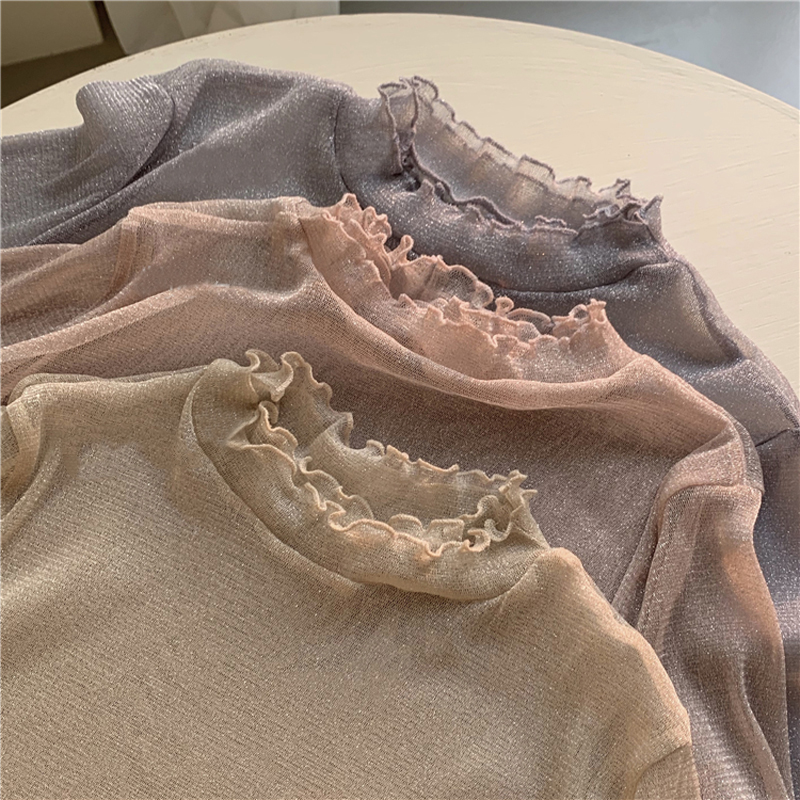 秋季2020新款温柔风亮银丝女套头