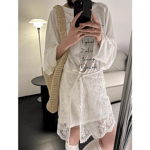 秋季女韩系气质叠搭优雅半身裙