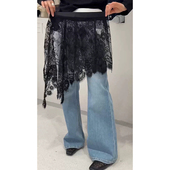 气质百搭不规则蕾丝屁帘半身裙女2025年新款 韩版 时尚 洋气叠穿短裙