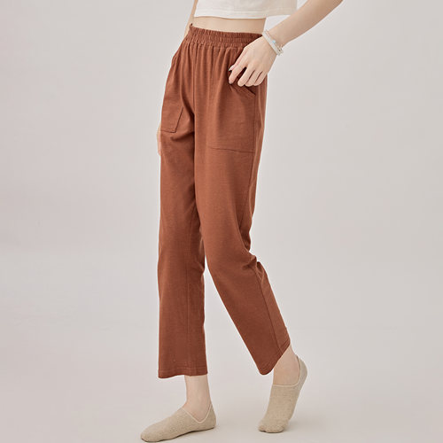 汉麻有机棉透气舒适九分直筒裤