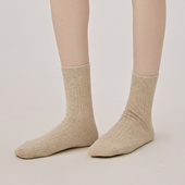 onrays 汉麻有机棉天然抗菌吸汗透气干爽简约有机棉袜中筒袜