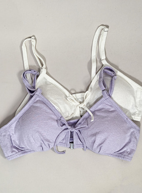 ONRAYS 2025新款汉麻棉前系扣无钢圈女士背心吊带内衣