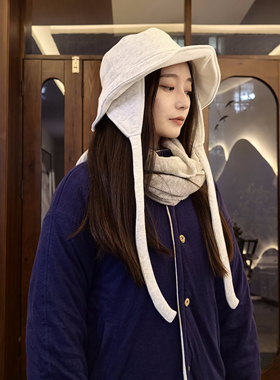 onrays|100%有机棉冬季保暖护耳帽加棉绒盆帽