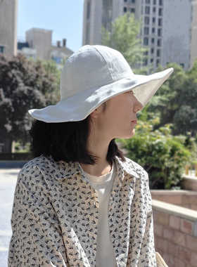 Onrays||纯汉麻白色大帽檐遮阳渔夫帽