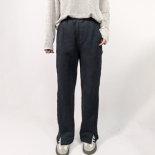 100%新疆长绒棉加绒内里通勤纯棉女士直筒长裤