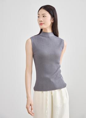 onrays|竹棉软糯冬季保暖高领弹力打底毛背心针织衫