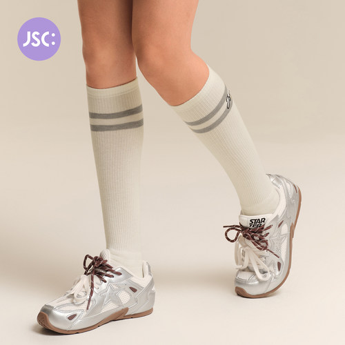 JSC女条纹显瘦运动长筒袜