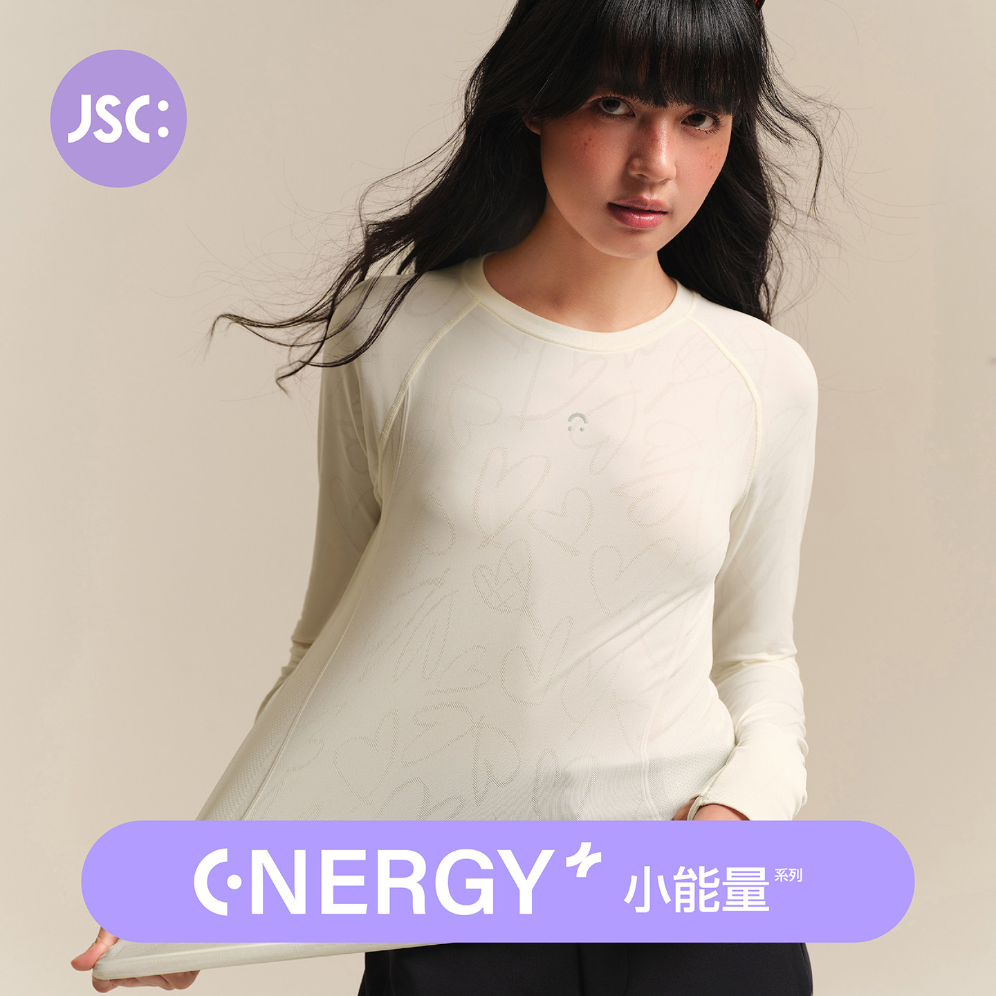 JSC小能量修身长袖运动T恤女图片