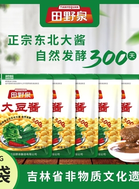 田野泉大豆酱100g*9袋农家酱 绿色食品天然晾晒 酱香浓郁开袋即食
