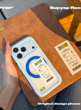 购物小票iPadPro2025保护套360旋转支架平板壳三折笔槽棕色皮纹简约Air6/7平板iPad保护壳Mini趣味小众黄蓝色