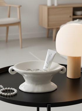 简约陶瓷双耳碗客厅卧室摆件