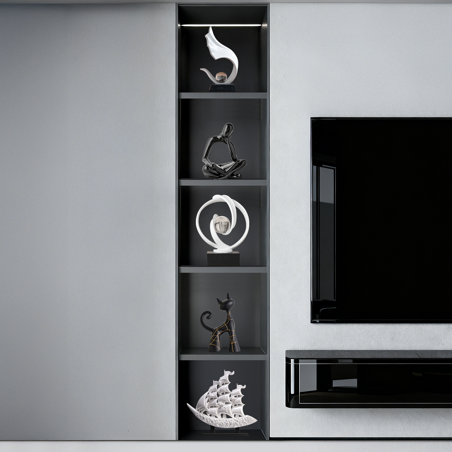 轻奢高档新房酒柜装饰摆件