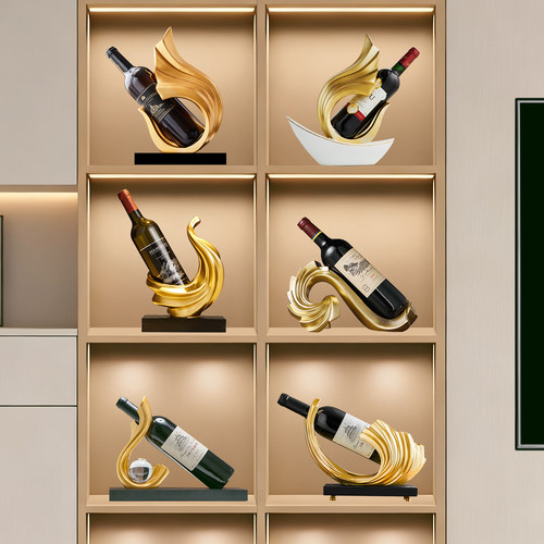 红酒架摆件轻奢高档电视柜酒柜装饰品餐边柜红酒架拖套装高端大气