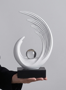 现代简约抽象白色雕塑摆件