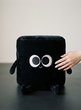 可爱大眼仔毛绒摆件收纳盒