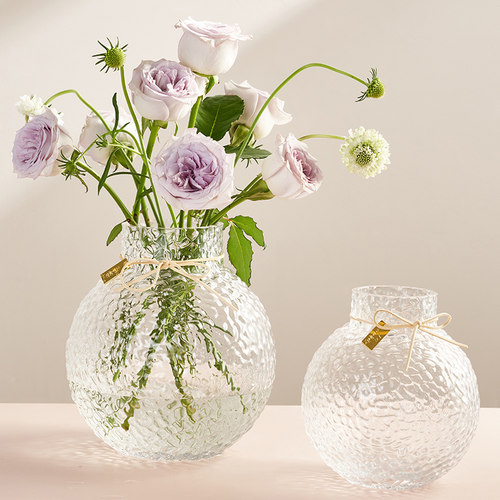 冰川花瓶玻璃透明插花玫瑰