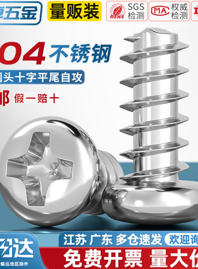 天卓五金PB 304不锈钢十字圆头平尾自攻小螺丝电子盘头木螺钉M2M3