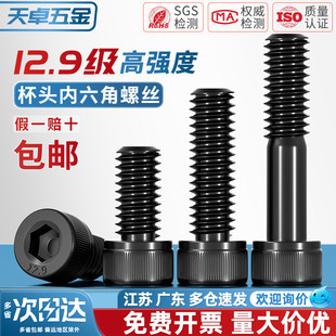 M18M20M22M24M27M30M36 12.9级内六角螺丝黑色杯头螺栓圆柱头螺钉