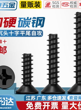 KB黑色加硬平头/沉头平尾自攻螺丝钉电子MM1M1.2M1.6M2M2.3M3M4mm