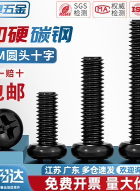 PM铁黑锌加硬十字圆头小螺丝盘头机螺钉M1M1.2M1.4M2M2.5M3M4mm