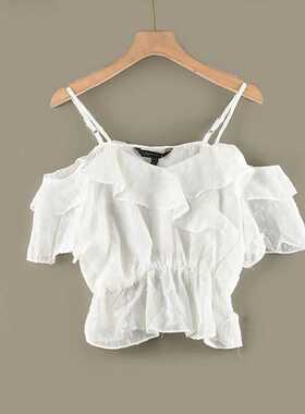 Z4法式设计感娃娃领白色衬衫春装女新款衬衣小个子别致绝美上衣