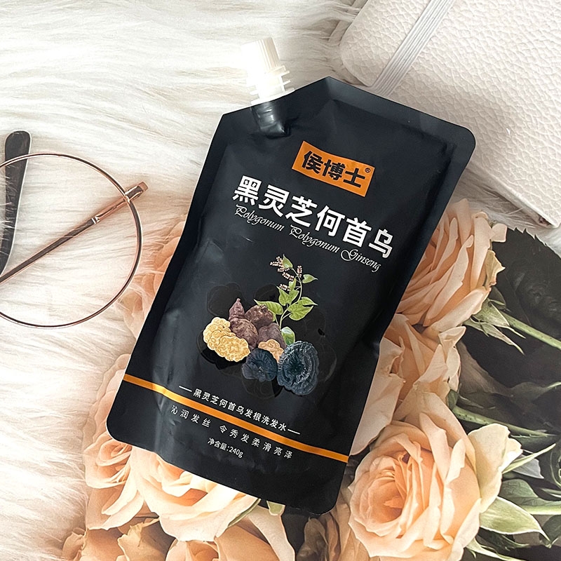 候博士黑灵芝何首乌发根洗发水柔滑亮泽养护发根温和清爽自然养黑