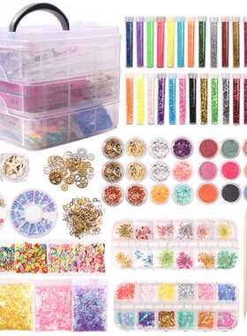 滴胶DIY配饰工具包组合滴胶套装闪粉亮片金属框干花水果片材料包