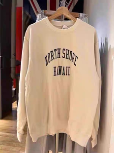 BrandyGirl特价 清仓NorthShore字母印花宽松圆领bm卫衣女加绒外套