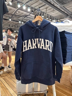 BrandyGirl新款HARVARD字母刺绣宽松连帽bm卫衣女百搭套头上衣潮