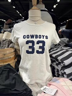 BrandyGirl新款数字33正肩bm短袖T恤女显瘦短上衣女纯棉修身上衣