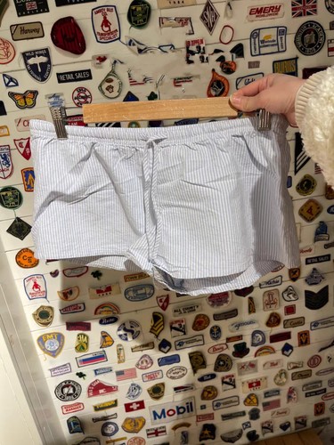 BrandyGirl新款美式收腰系带bm条纹短裤女松紧腰运动休闲裤居家裤
