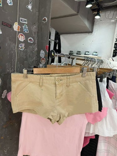 BrandyGirl美式复古卡其色bm工装短裤女辣妹风休闲热裤显腿长裤子