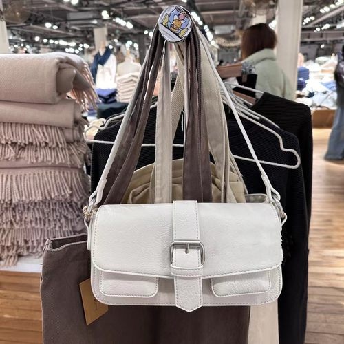 单肩包皮扣bm包包法棍包腋下包女