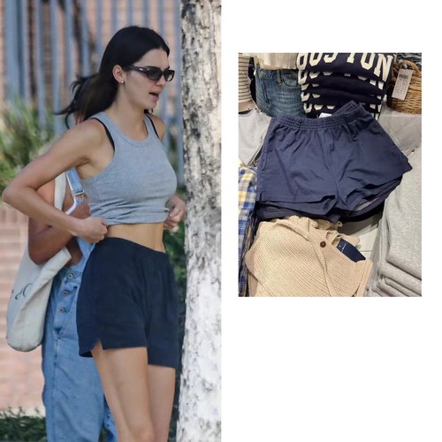 BrandyGirl肯豆同款美式运动休闲热裤纯棉bm短裤女高腰显瘦裤子潮