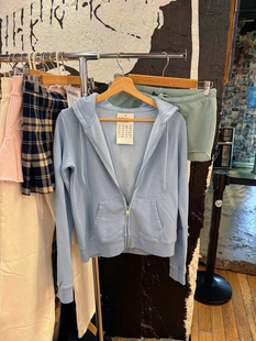 上衣潮 显瘦休闲短款 BrandyGirl美式 复古连帽拉链bm卫衣外套女修身