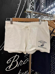 百搭显瘦热裤 女休闲运动裤 复古字母帆船印花bm短裤 BrandyGirl美式