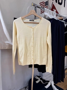 毛衣薄款 女显瘦开衫 外套上衣潮 复古大圆领bm针织衫 BrandyGirl美式