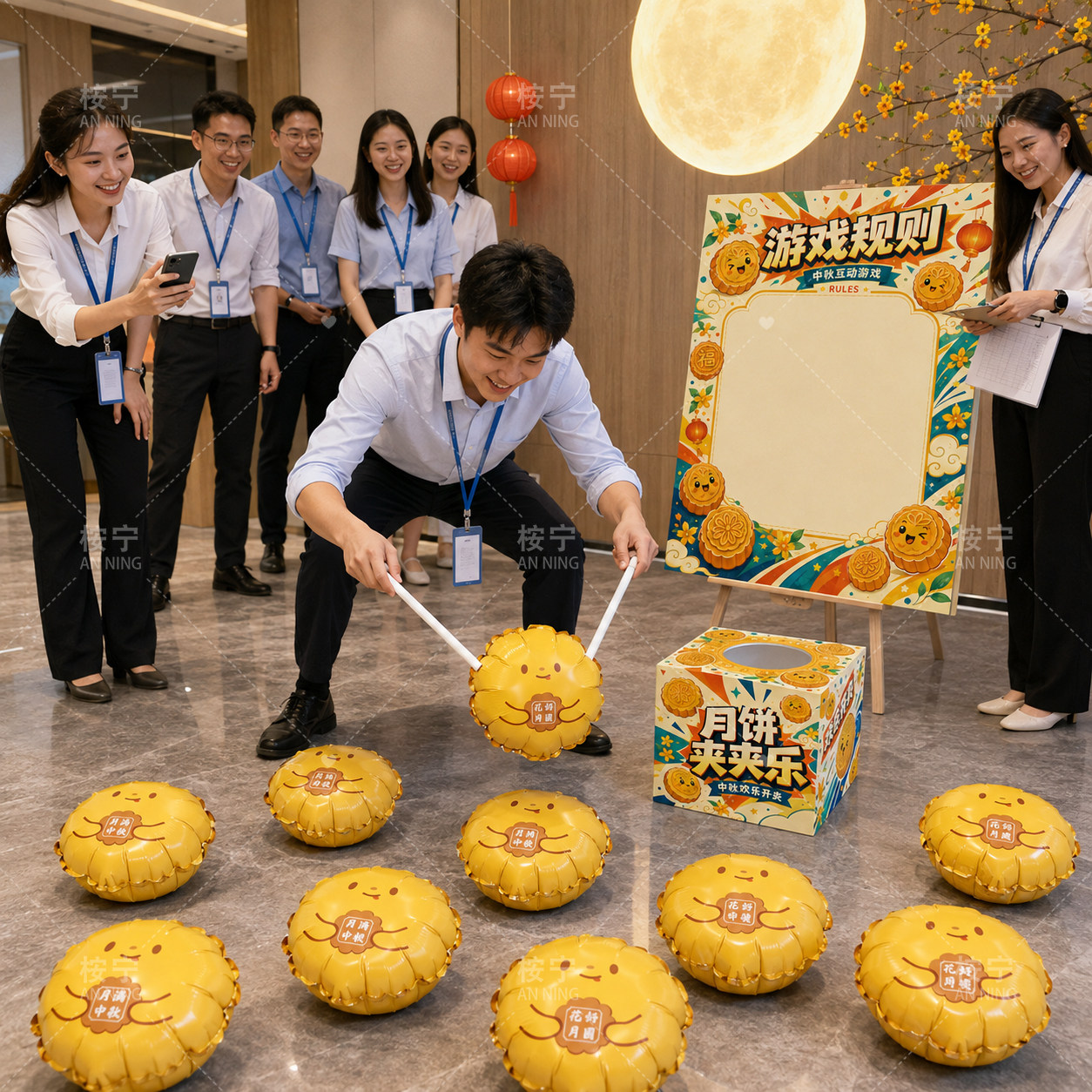 中秋大筷子夹月饼游戏道具