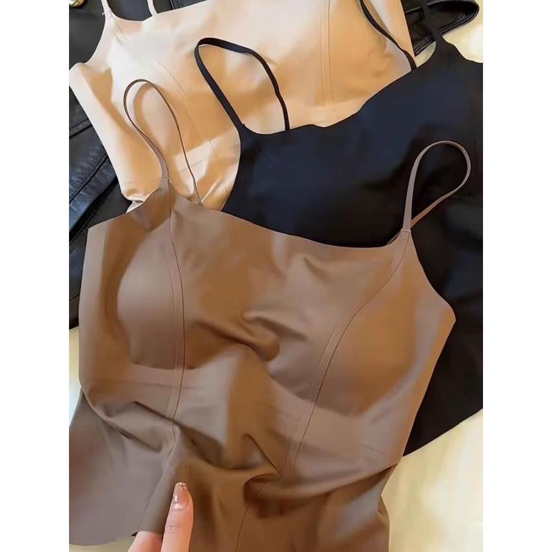 美背吊带文胸一体女款抹胸内搭图片
