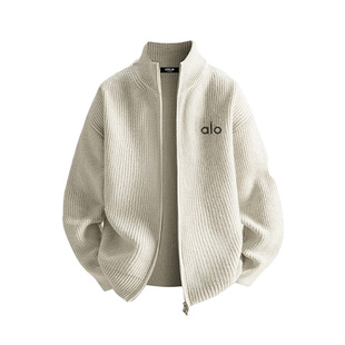 奥特莱斯折扣秋冬新款针织毛衣男士慵懒风宽松美式可外穿拉链上衣