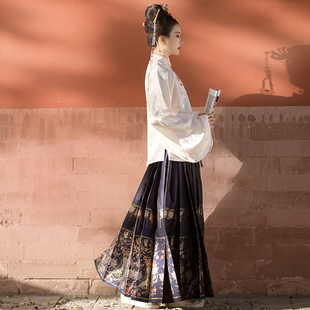 紫玉娅【鸾羽】织金仿妆花马面裙女明制立领短袄琵琶袖汉服春秋